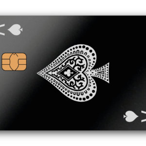 Tarjeta de pago metálica A de corazones negros