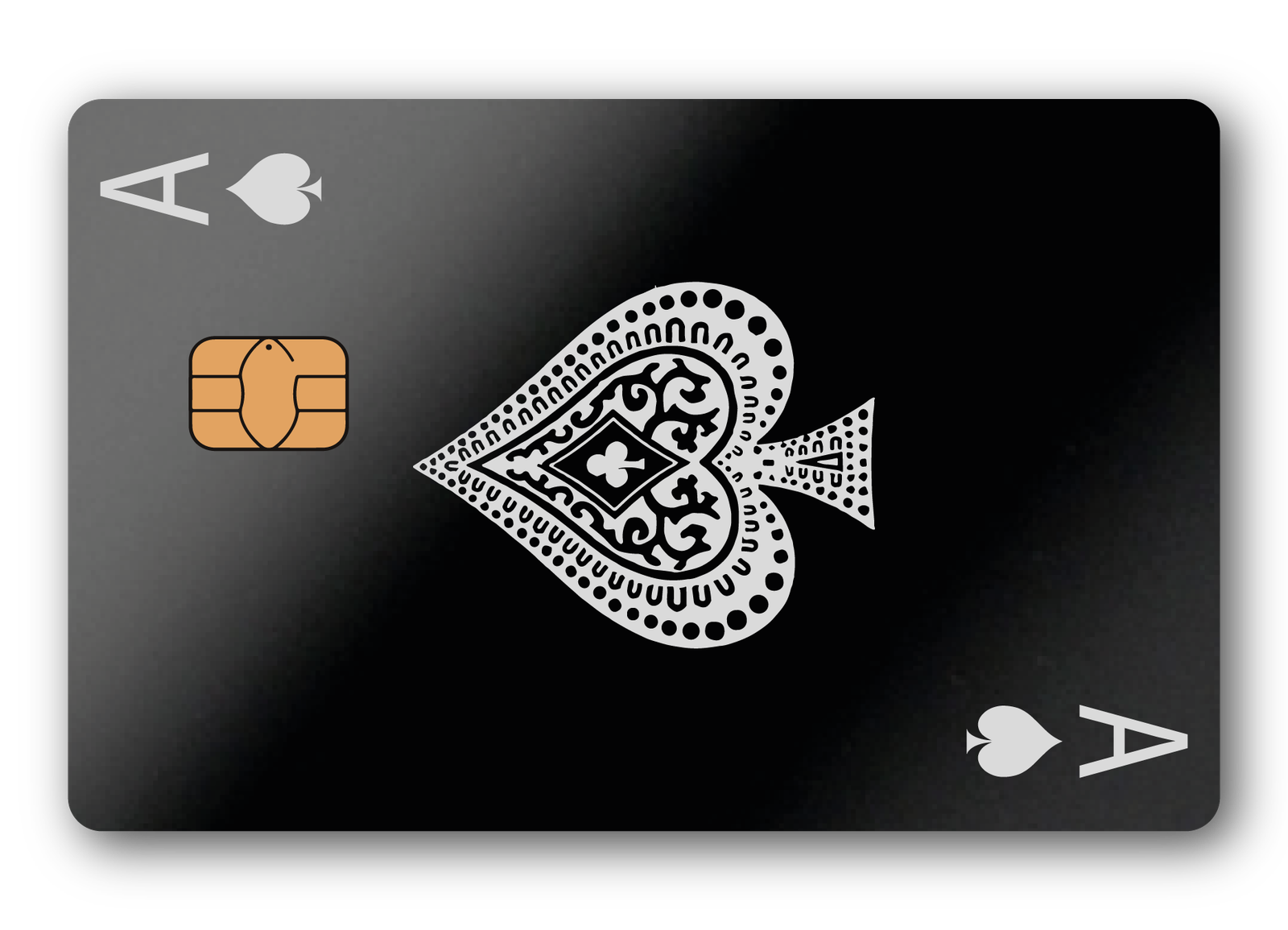 Tarjeta de pago metálica A de corazones negros