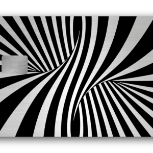 Tarjeta de pago metálica Remolino blanco y negro